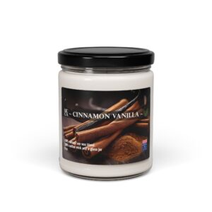 Cinnamon Vanilla Scented Soy Candle, 9oz