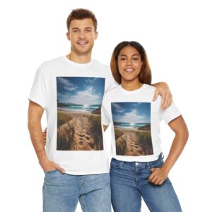 "Footprints in the Sand" & "Path to Paradise" Unisex Heavy Cotton Tee